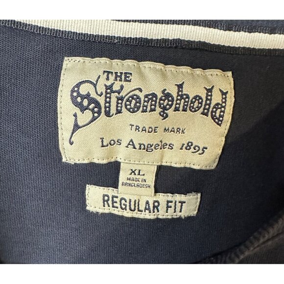 Y2K Navy Regular Fit T-Shirt Men’s XL Classic Workwear Casual Streetwear Retro - Picture 2 of 5